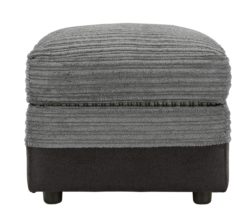 HOME - Harley - Fabric Storage Footstool - Charcoal